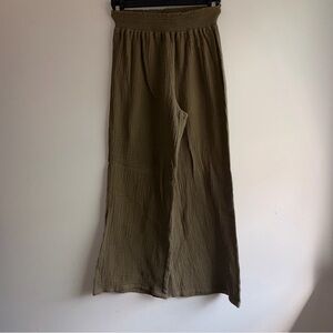 Magaschoni Olive Textured Wide-Leg Pants